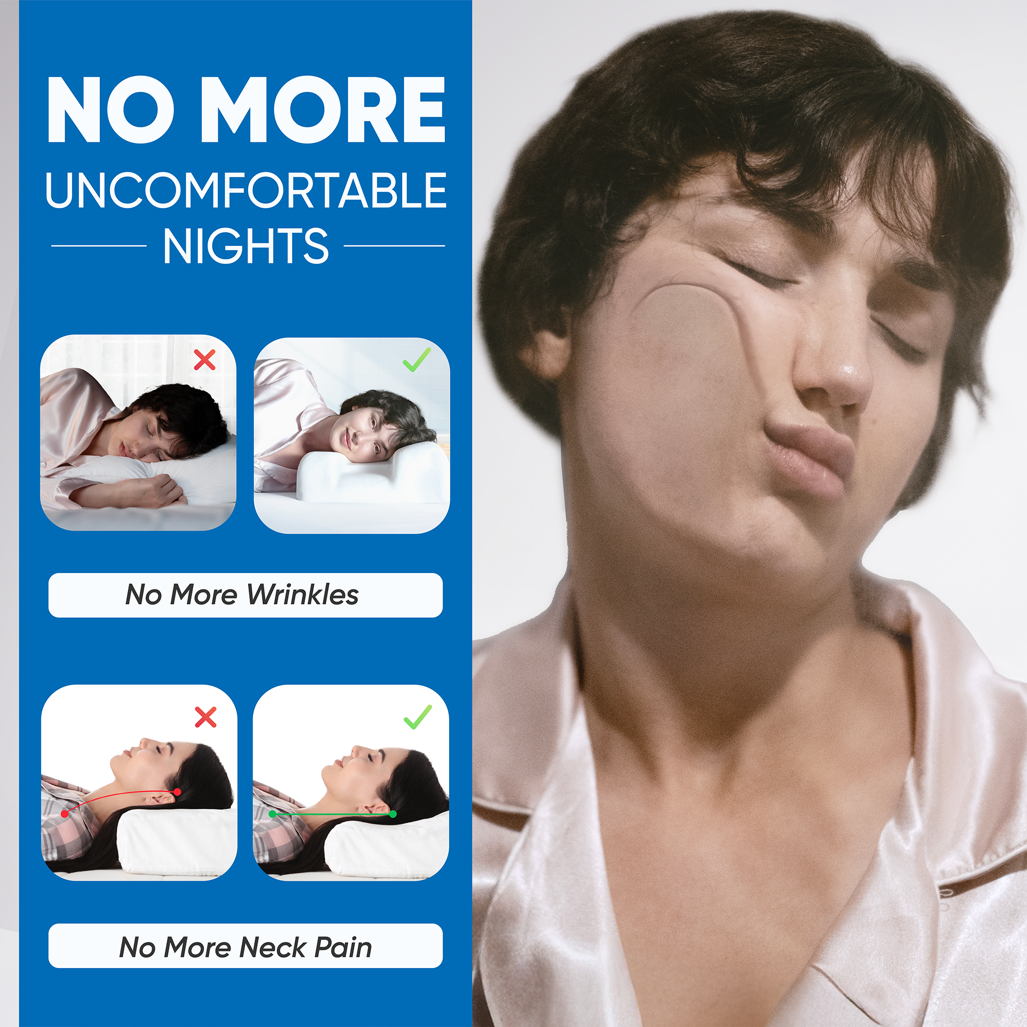 SleepSleek™ Beauty Pillow with Bamboo+ Pillowcase on